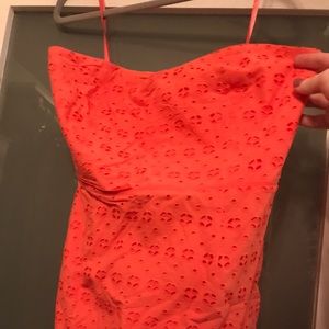 J. Crew strapless coral dress, size 8